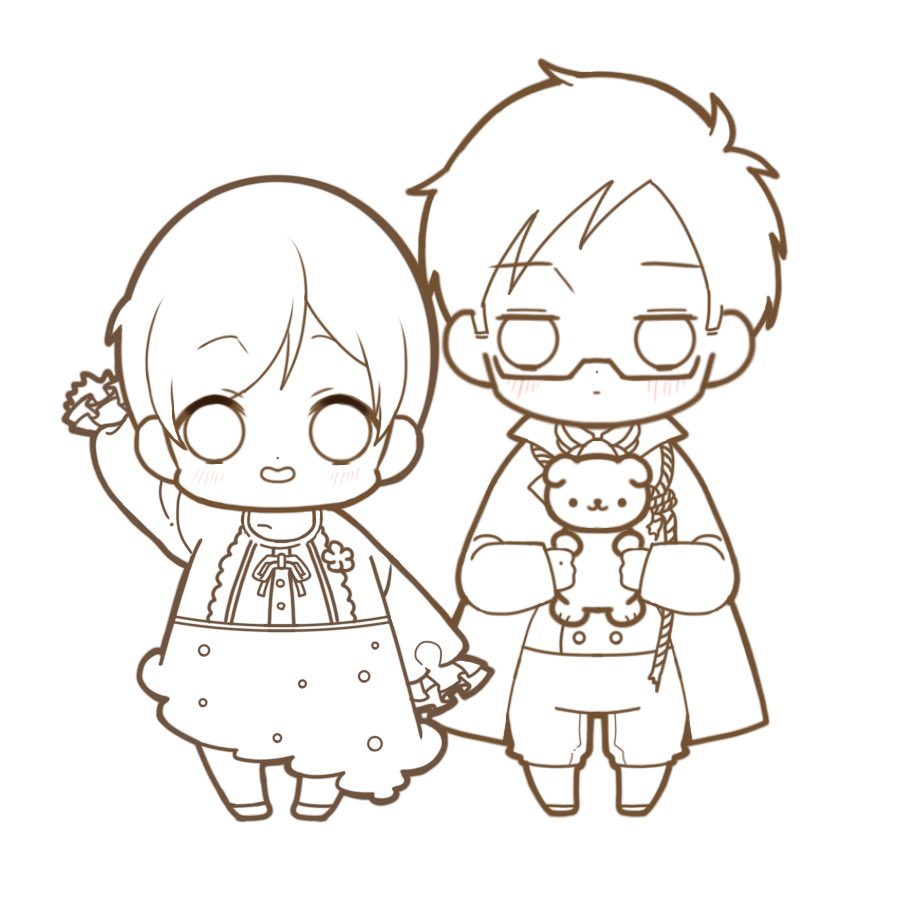 線画完成して、1度塗ったけど、なんかチープさが凄いので塗り直す… 