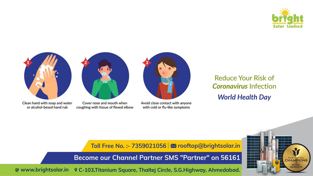 BrightSolarLtd's tweet photo. Let us remind you once again that our true #health is in our hands - yes hands. Lets ensure they are used in the right way.
#WorldHealthDay #CoronaVirus #HealthDay #BrightSolar #SolarEnergy
#WorldHealthDay2020 https://t.co/iszrZWyuB6