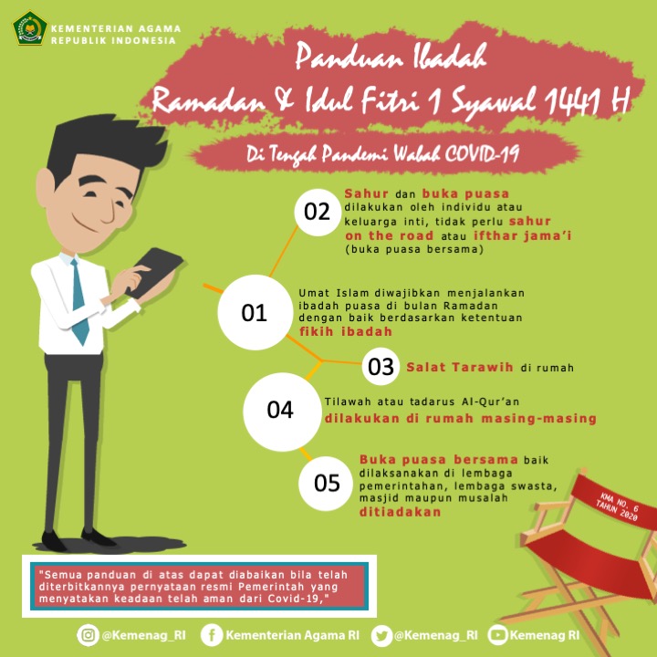 Kemenag_RI's tweet photo. Panduan pelaksaan ibadah saat bulan Ramadan dan Hari Raya Idul Fitri 1441H di tengah pandemi wabah Covid-19

Smg wabah segera berlalu, sehingga semua kembali normal sebelum Ramadan tiba. Aamiin https://t.co/vfgpoTeN2z