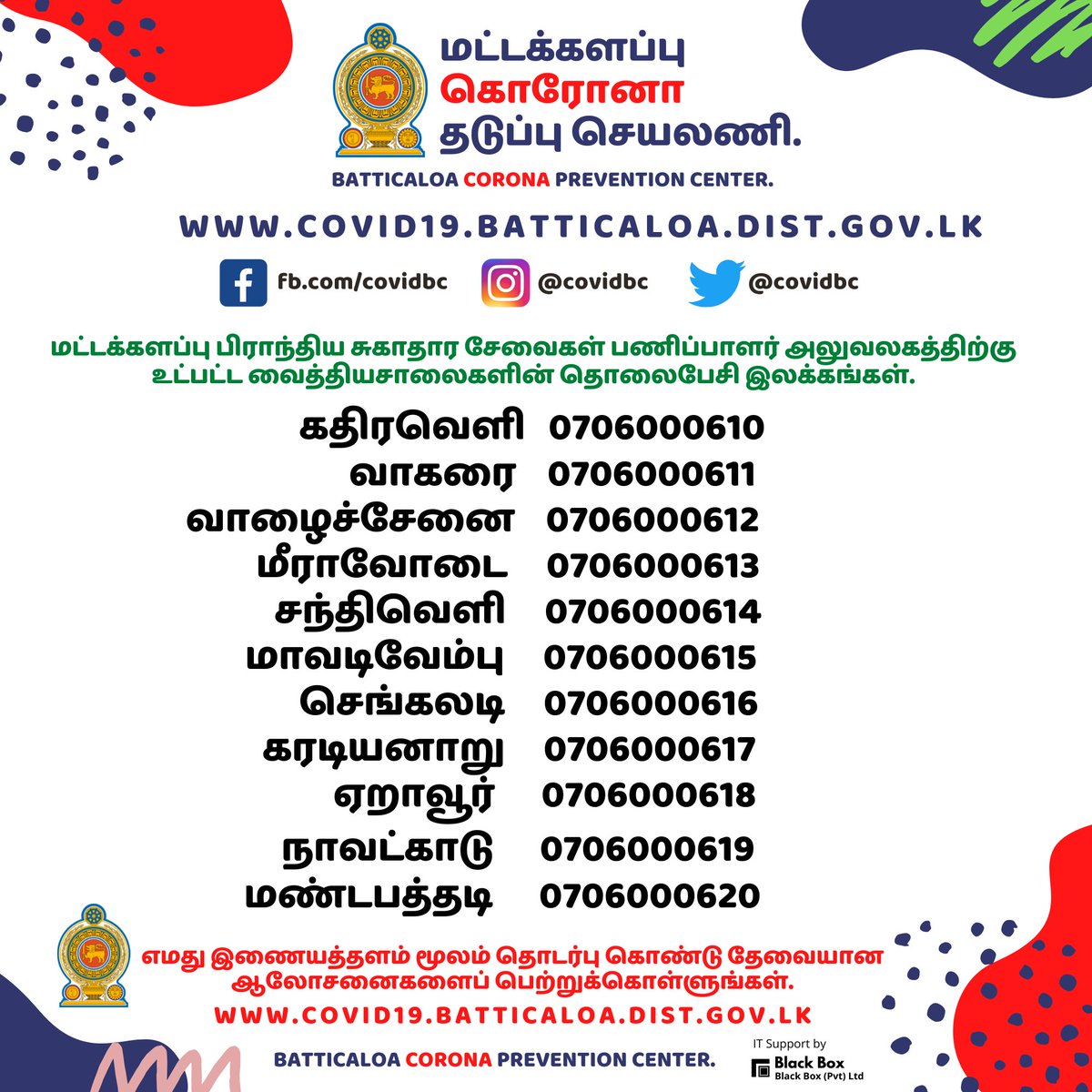 மட்டக்களப்பு கொரோனா தடுப்பு செயலணி tweet media