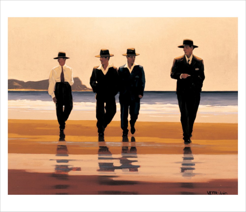 "The Billy Boys" (1994) by Jack VettrianoThe title of the painting was taken from a poster of Quentin Tarantino’s film ‘Reservoir Dogs’.