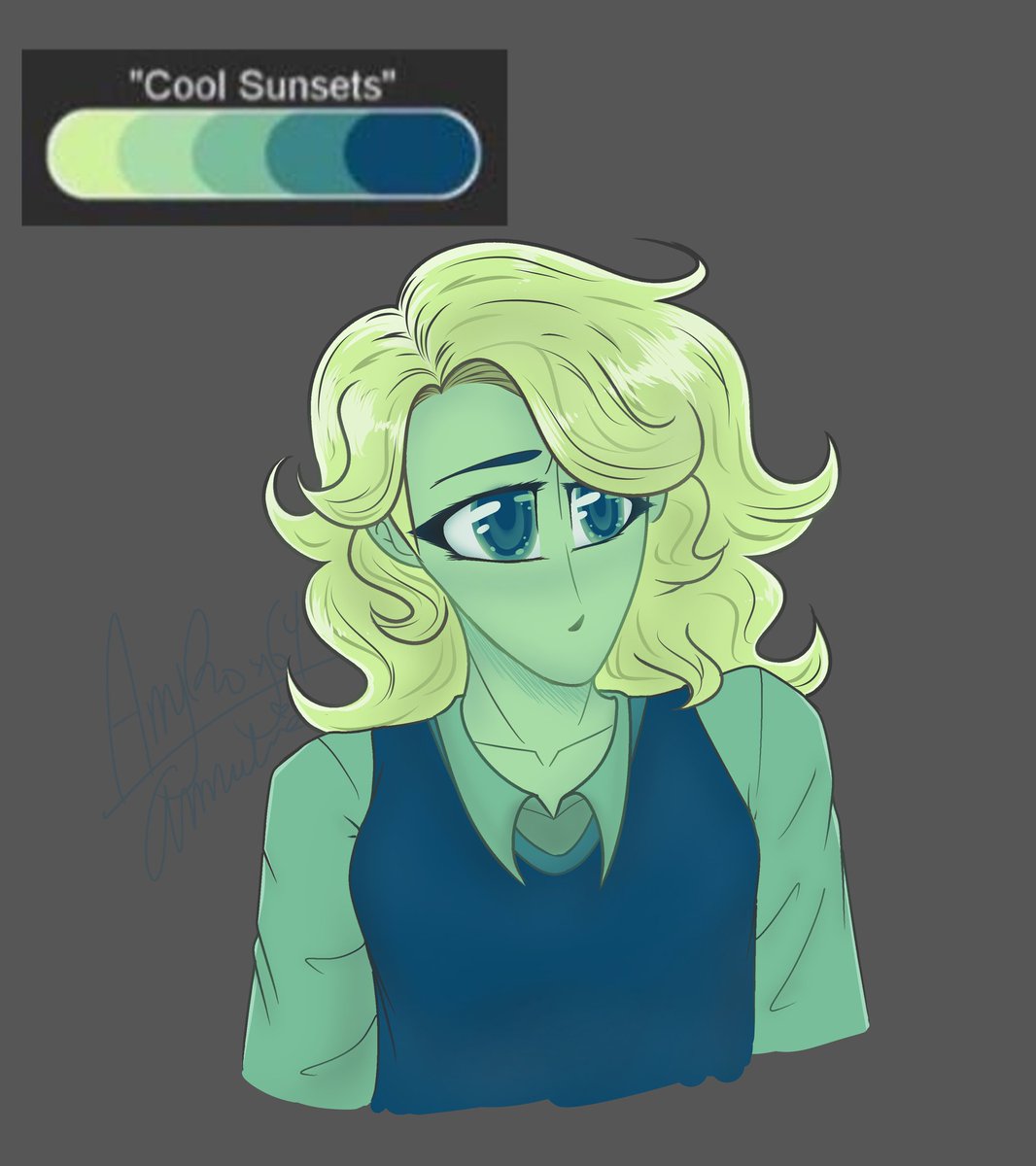 AmyRosy64's tweet photo. I forgot about this account oh no also here's a drawing I did because of this palette I found 

#art #drawing #color #palette #digital #oc https://t.co/VMCETbGg4k