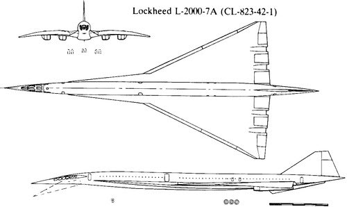 Mais les performances n'étaient toujours pas bonnes, et le L-2000 a finit par ressembler a un gros Concorde, avec une aile delta à double courbure qui s'étendait très en avant, permettant de supprimer les canards.