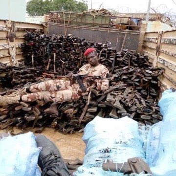 The spoils of 2 days war between  #Chad vs  #BokoHaram.  #DrElmoAtiku says  #Nigerian soldiers can do better with good leadership. COAS  #Buratai and  #Buhari should lead and take the battle to BH base to end their menace once and for all