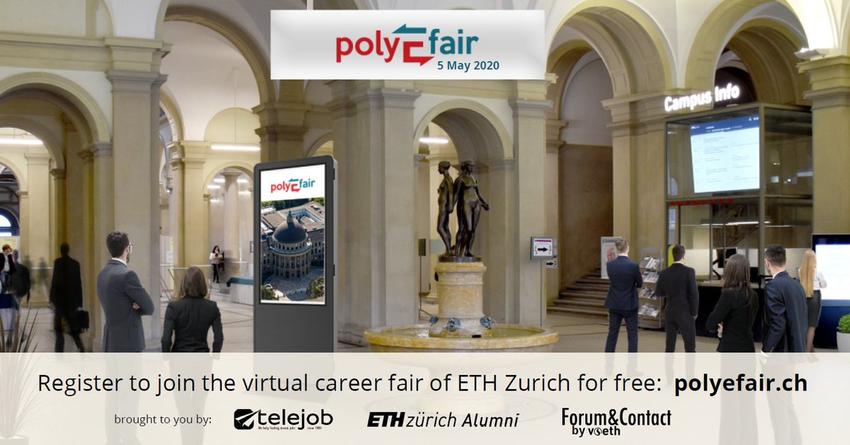 polyefair's tweet photo. On May 5th, over 28 #international companies are there to meet you at #polyEfair: the #virtual #career fair of @ETH Zurich! Register for free now: https://t.co/p5TMix8OGT @TelejobETH @EthAlumni @Polymesse_ETH #ETH #Zurich #Schweiz #AVETH #VSETH https://t.co/7fWXp9yDRU