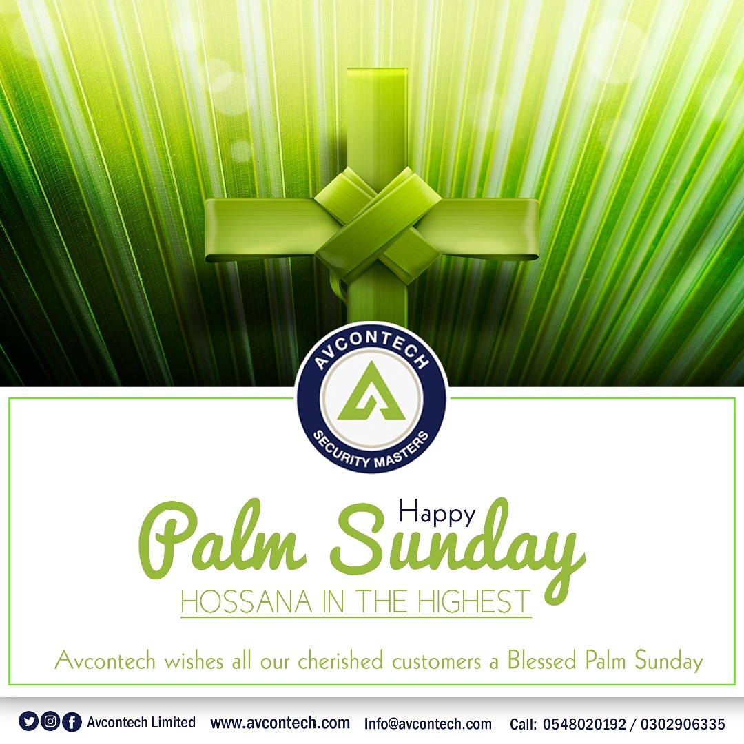 avcontechgh's tweet photo. Wave your palm branches for its Palm Sunday...Have faith in Christ Jesus our Lord for the battle against COVID 19 has been won.
Have a wonderful Palm Sunday.. #Stay home #stay safe
#AvcontechSecurity
#SecurityMasters
#SurveillanceExperts
#SafetyFirst https://t.co/IhC7zWgTxQ