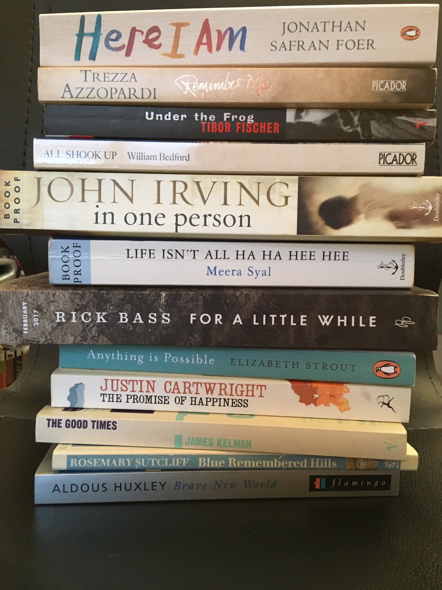 cccubookshop's tweet photo. My #spinepoetry also ends with Brave New World - stay well, Nat - Craig #cccubookclub #bookspinepoetry https://t.co/Tpb5lAd1OB