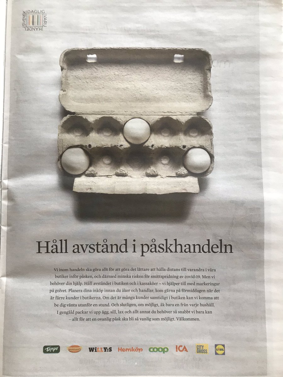 Vi står alla inför en ovanlig påsk, men vi gör det tillsammans! @sv_dhandel @ICAGruppen <a href="/axfood/">Axfood</a> <a href="/LidlSve/">Lidl Sverige</a> <a href="/CoopSverige/">CoopSverige</a> <a href="/citygross_swe/">City Gross</a>