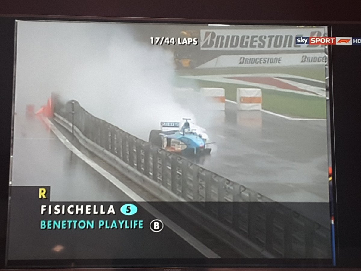 MS2K's tweet photo. Giancarlo Fisichella mit Crash in der Busstop Schikane #Spa1998 #SkyF1 https://t.co/ooolKMMxEm