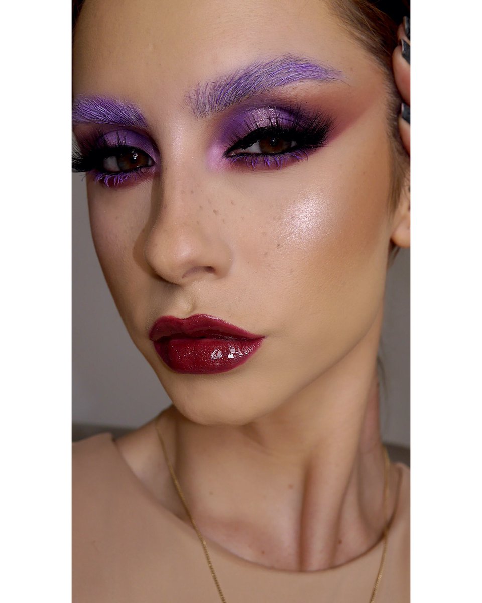 HeatherWildman's tweet photo. Purple brows 💜 recreation of one of @MMMMITCHELL looks 💜 https://t.co/APc0F7b6T7