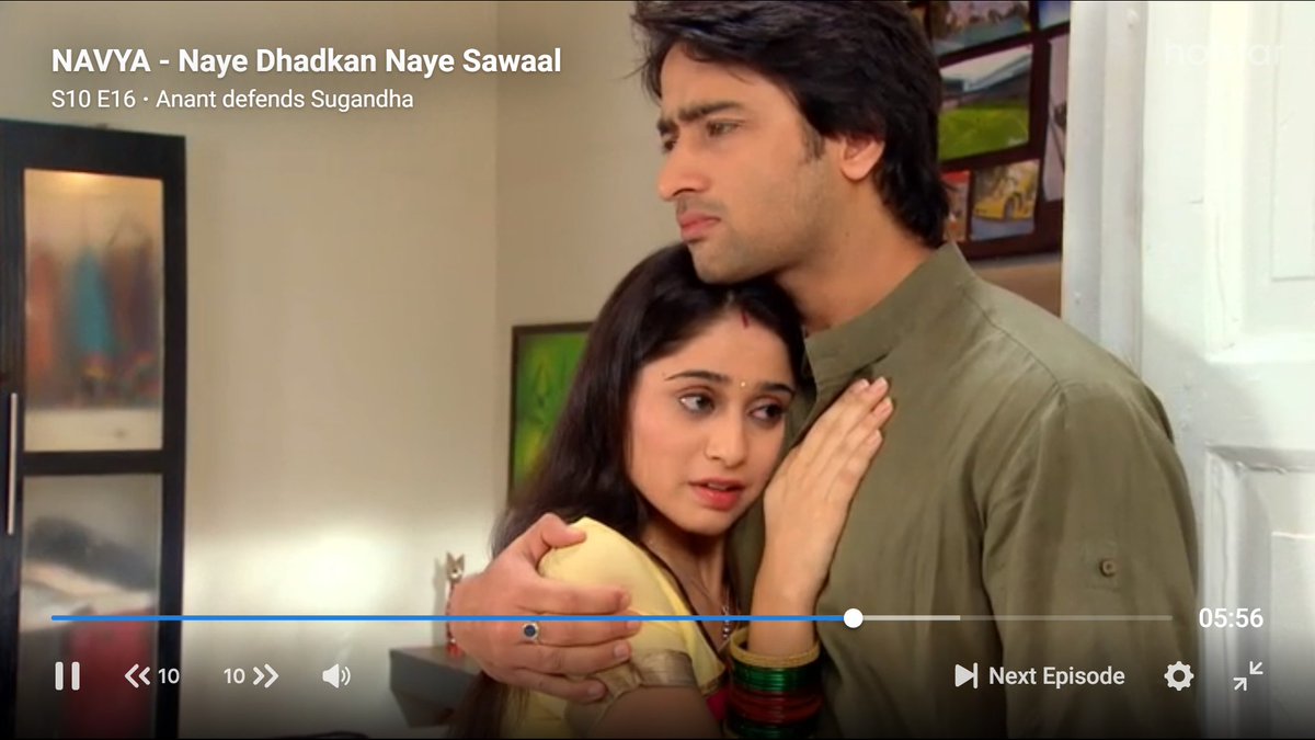 Arre this Navya is too sweet. Totally supportive bachchi. I like u, bachchi. And Anant calms down instantly too.   #Navya  #ShaheerSheikh