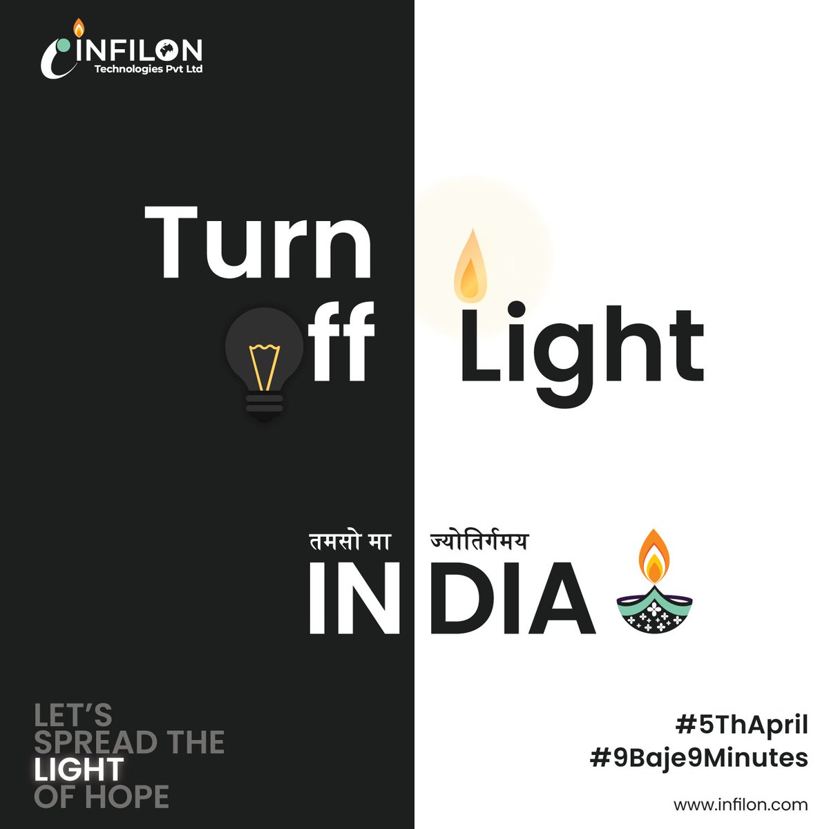 infilon's tweet photo. Let's spread some lights & love this Sunday, 5th April at 9 PM to fight this moment of darkness.
तमसो मा ज्योतिर्गमय🕯️🪔
#InfilonTechnologies #COVID19 #Infilon #Lightofhope #india #IndiaFightsCorona #9Baje9Minute #StayHome #SocialDistancing #5thApril #Darkness #BeSafe https://t.co/FshaYBrmrU