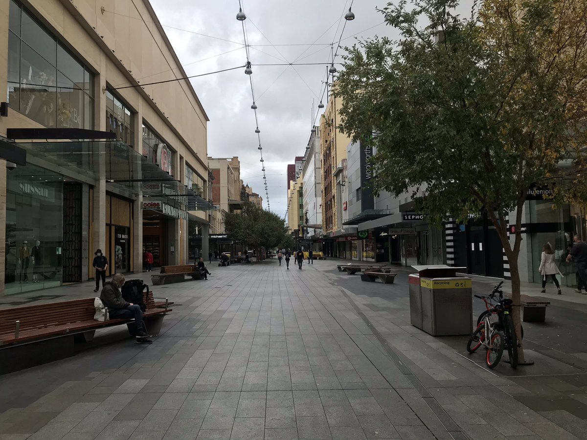 nickschadegg's tweet photo. no change at all in the number of people visiting adelaide’s city centre during this crisis. still as vibrant as ever https://t.co/lOBLCVFLrZ