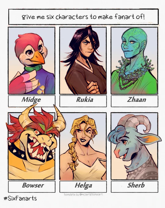 These were fun!! Thanks again for your suggestions! ?
#SixFanartsChallenge 