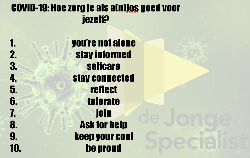 jongespecialist's tweet photo. Zorg goed voor jezelf in deze tijd en let op elkaar!
#corona #covid19 #artsassistent #samenstaanwesterk #hartvoordezorg https://t.co/ipiELuGQvc