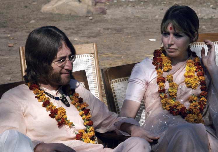 so after the beatles leave rishikesh, we see a series of self-destructive actions from john. first, he blows up his relationship with cynthia on the flight home from india by drunkenly confessing all the women he's cheated on her with