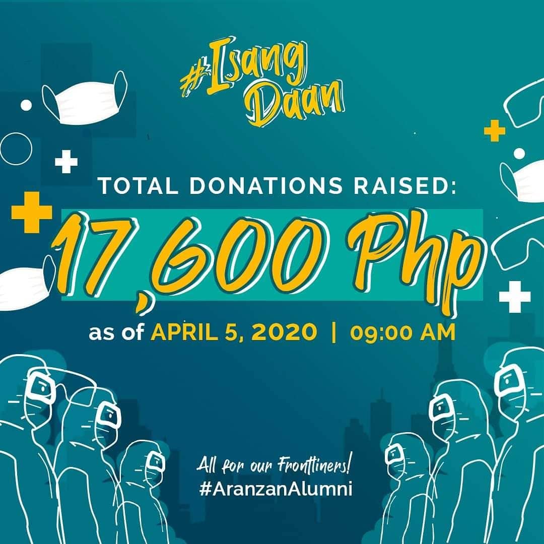 aranzanalumni's tweet photo. With as little as P100 or more, continue to send in your donations as we support efforts to provide food and PPEs to our frontliners.

Thru GCash:
09176761318

Thru BPI Savings:
Emmanuel D. Baque Jr. 
9739082886 https://t.co/i06ZFWNaqd