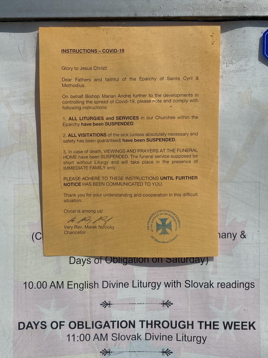 duetocovid19's tweet photo. Some COVID-19 messages from places of worship around Toronto.

📸@hyfen https://t.co/qwVPkW4C8F