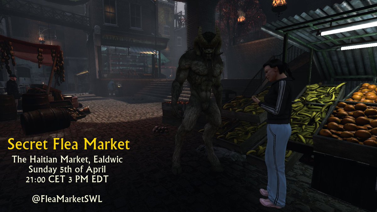 FleaMarketSWL's tweet image. Who's excited?! Can't wait to see what cool stuff is for sale at the Secret Flea Market later! Come check it out!

Also, if anybody can tell me what movie our current ad is borrowing from/referencing, you will get a special prize!

drive.google.com/open?id=16x5Hc…

( #SWLRP 
@SWLRoleplay)