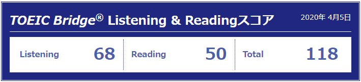 Toeic0点台が Toeic Bridge を受けてみた