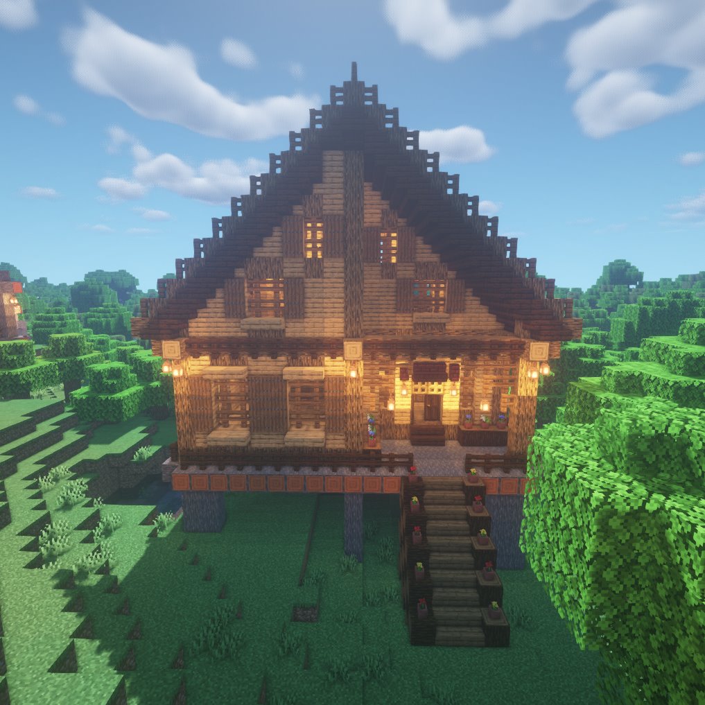 るーるるー در توییتر 年28軒目の建築が完成しました 今回は中途半端に空いたスペースにウッドハウスを一軒建ててみました 後ろ側から望む景色が好きなんですよね ザ マインクラフト みたいな森の景色なんですｗ Minecraft マインクラフト T