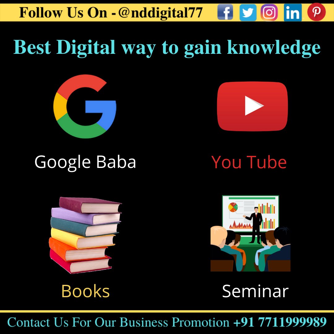 nddigital77's tweet photo. There are no secret tricks or magic methods to becoming knowledgeable. will help you gain knowledge and help you remember better the correct information.This way you'll be prepared and will show that you are taking your knowledge.
+91 7711999989
#facebook #nddigital77 #corona https://t.co/kJrWsNCLZ3