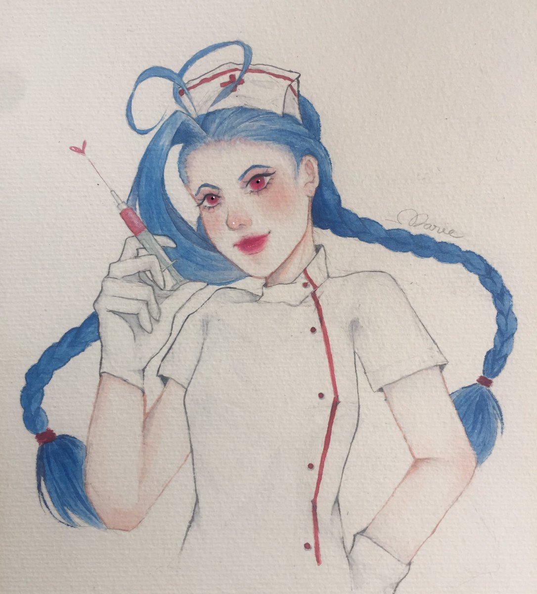 immaaarie's tweet photo. my champion - jinx nurse ver. from #LeagueOfLegends #LeagueOfLegendsFanArt https://t.co/54l2wAmaLu