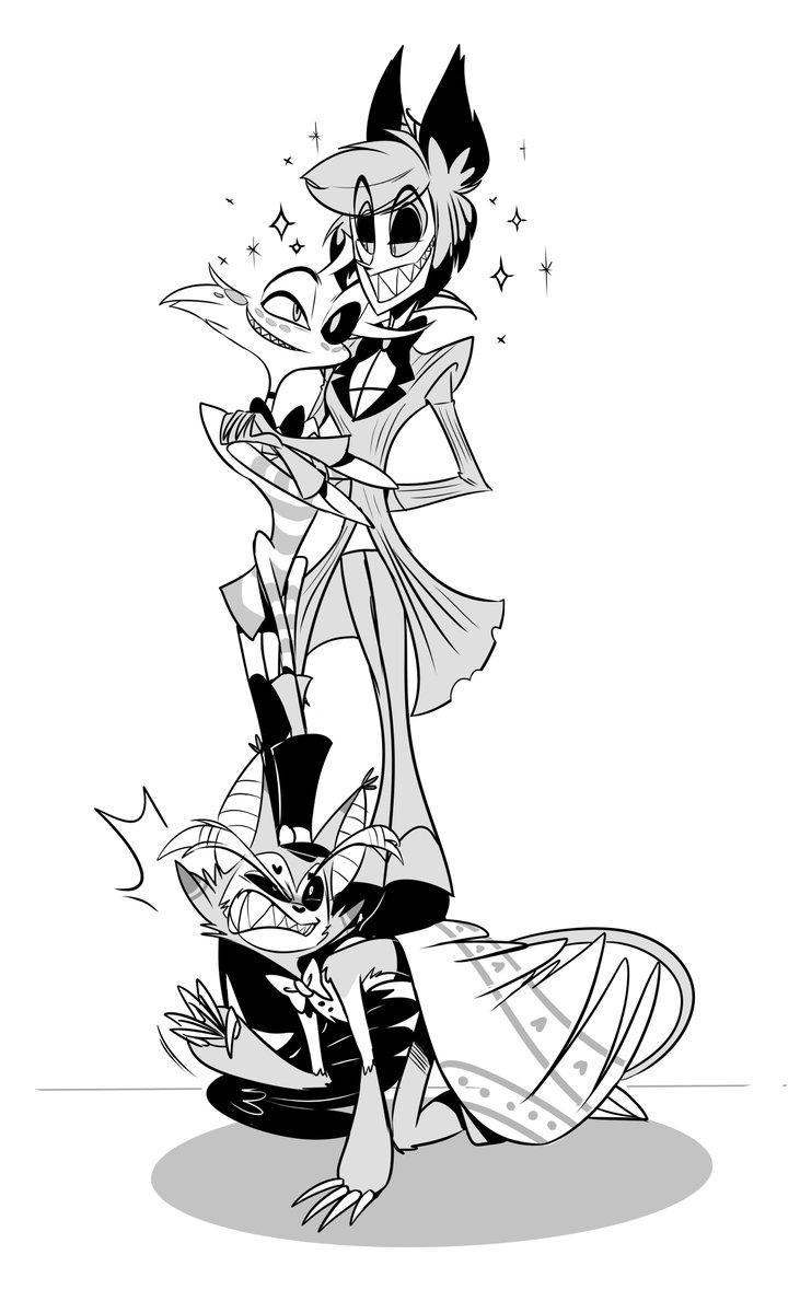 madelezabeth's tweet photo. alastor is a small #hazbinhotel #HazbinHotelangeldust #hazbinhotelalastor #hazbinhotelHusk #radiodust https://t.co/VuygH16KEH
