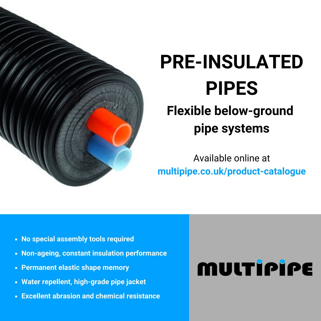 multipipeltd's tweet photo. Save up to 60% in labour and installation costs with our #undergroundpipe solutions. With no special assembly #tools, couplings or skilled welders required, our #pre-insulated #pipes are incredibly efficient and cost-effective! https://t.co/g8XYmo6OKC https://t.co/6dp550DZTD