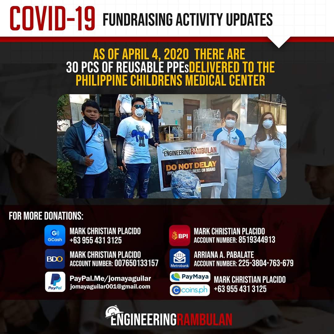 ENGRambulan's tweet photo. Compilation of pic. about the purchased and delivered alcohols, PPEs and other materials from the ENGINEERING RAMBULAN COVID19 FUND RAISING ACTIVITY

THANK YOU FOR YOUR DONATIONS!

#ROADto1M
#ENGRambulanUPDATES
#EngineeringBayanihan
#EngineeringRambulanCares
#BayanihansaRambulan https://t.co/WzLAln1SHY