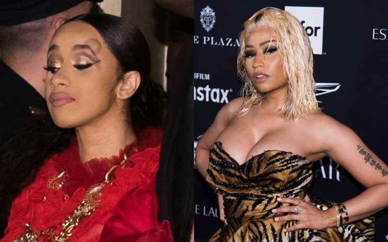 Therefore, Minaj is likely referring to the incident with Cardi B at the 2018 NY Fashion Week where Cardi threw one of her pumps/heels at her and missed. In this context, this could be a double-entendre meaning the following:
