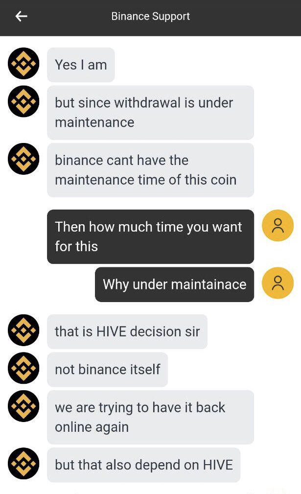 hiveblocks's tweet photo. After countless complaints made daily in the #Hive telegram, we want to address claims made by @binance customer support.

Binance is not “waiting on Hive to release their funds.”

They locked up their users funds when they participated in the #SteemHostileTakeOver 

🧵... https://t.co/10maBJS2YS