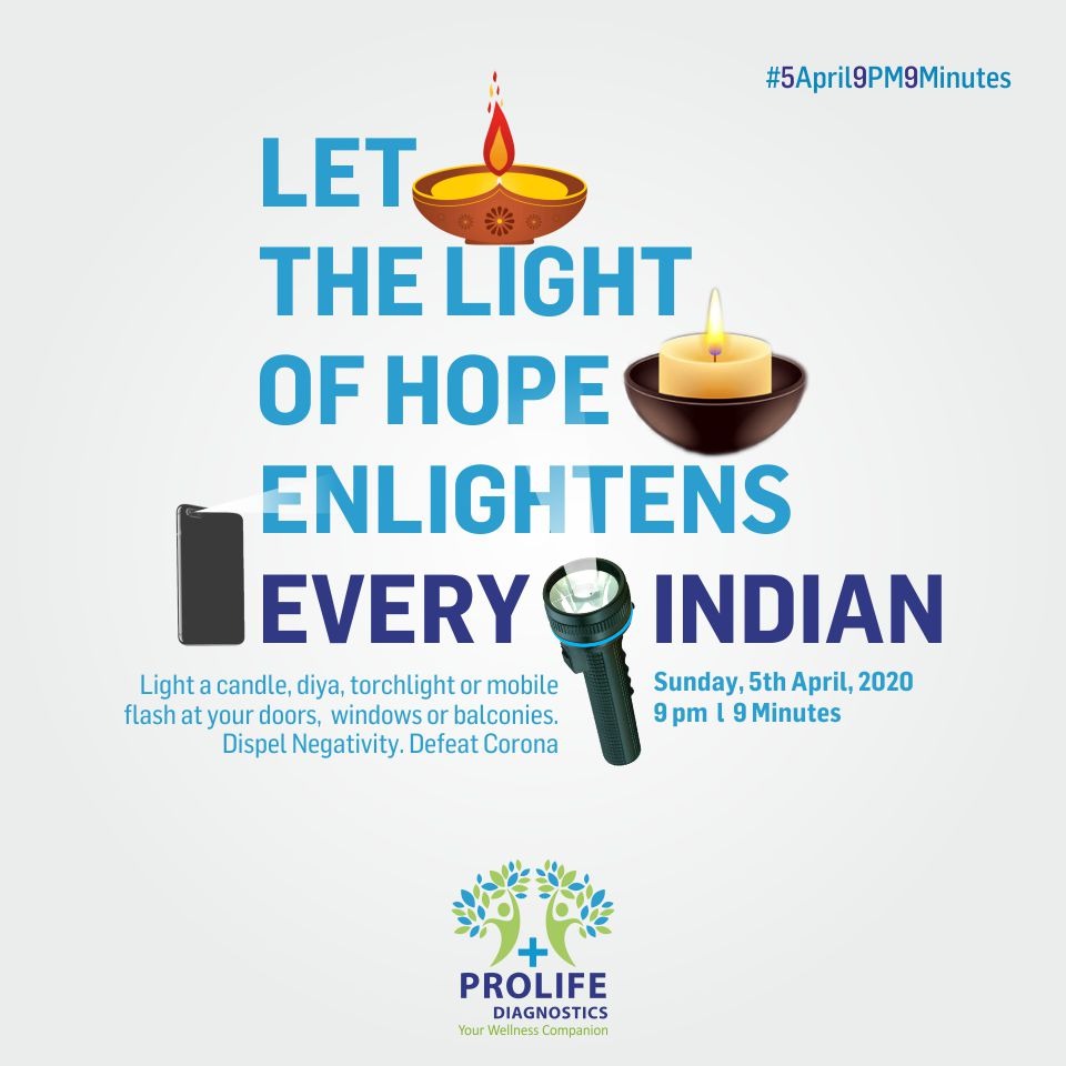 ProlifeBBSR's tweet photo. Let The Light of Hope Enlightens every Indian
#5April9PM9Mintues
#prolifediagnostics #light #hopes #candles #diyas #mobileflash #torchlight #fightcoronavirus #Covid19India #GharBaitho #StayHomeStaySafe #CoronavirusOutbreak #CoronavirusPandemic https://t.co/gVGfXl7LiD