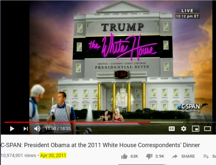 14/Obama then ripped Trump about the "birther" stuff, The Apprentice, and him possibly being President. Trump didn't laugh."These are the kind of decisions that would keep me up at night."“The President’s Speech” at the WH Correspondents’ Dinner http://obamawhitehouse.archives.gov/blog/2011/05/01/president-s-speech-white-house-correspondents-dinner