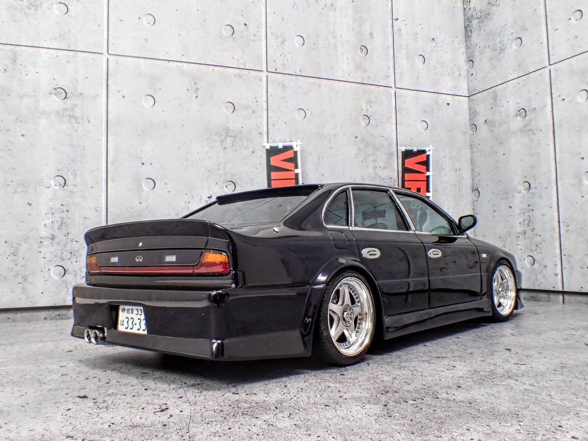 完成】アオシマ 1/24 INFINITI Q45 前期型 20年前のVIPCAR黄金期の姿を