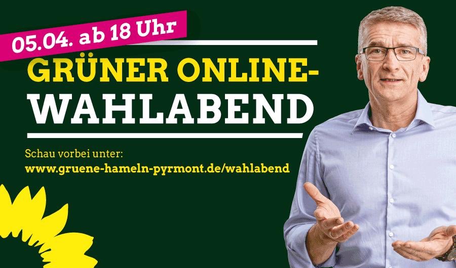 Heute Abend erwarten wir das Wahlergebnis der Landratswahl 2020 im Landkreis Hameln-Pyrmont. Erstmals mit einer online-Wahlparty! Nehmt gern teil und wir feiern das Ergebnis 💚