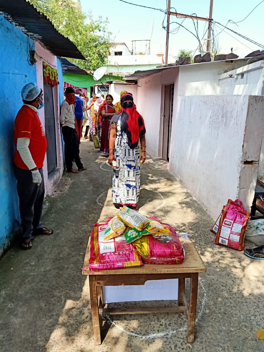 Each essential ration kit is good for a family of 5 for a week; that means 100,000 kits = 1 crore meals (10 million meals ~= 100,000 * 7 days * 3 times a day * 5 family members).We are leaving no stone unturned to help as many people as we can.[2/5]