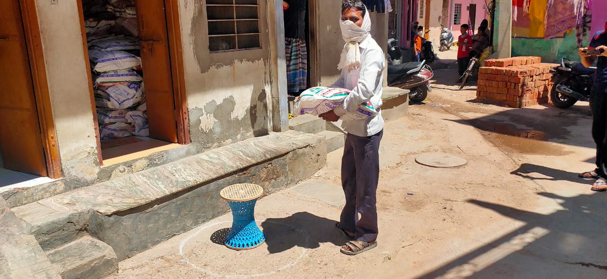 Each essential ration kit is good for a family of 5 for a week; that means 100,000 kits = 1 crore meals (10 million meals ~= 100,000 * 7 days * 3 times a day * 5 family members).We are leaving no stone unturned to help as many people as we can.[2/5]