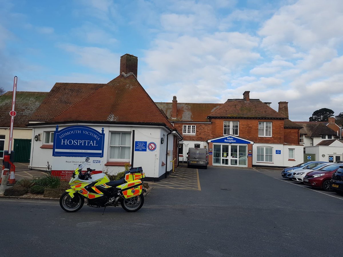 DevonBloodBikes's tweet photo. 06:57 and the first @DevonBloodBikes job of the day came in. Urgent collection from Sidmouth Hospital going to @RDEhospitals Please show your support for our volunteers and make a donation at https://t.co/Y2scf1ukqY #thiswhatwedo #volunteers #donate https://t.co/tX2xozjvhC