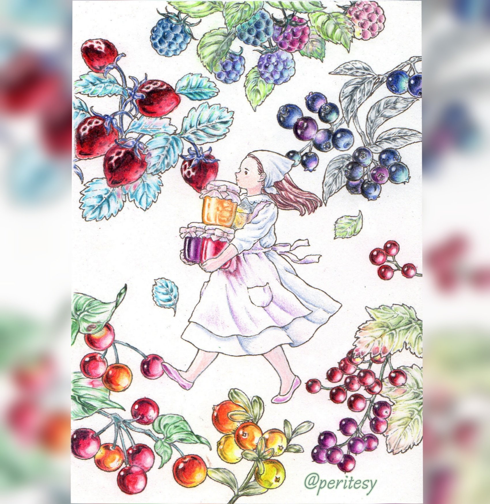 ペリテシ インスタの塗り絵クラスタの皆さまがこちらの塗り絵をされてました 2枚目をやりたいなぁ 井田千秋さんは今まで何度か塗らせていただいてる 森の少女の物語 のお方なのです W 大人の塗り絵 色鉛筆 T Co Put7yczrds Twitter