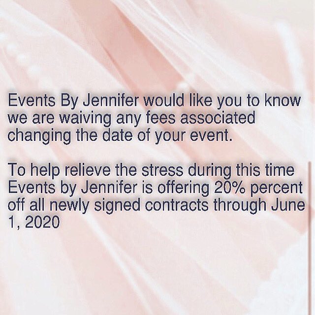jenniferrockef1's tweet photo. With the ongoing spread of COVID-19 and the incredible speed at which things are changing around us, The CDD announced its recommendation that events be rescheduled for the next 8 weeks, impacting event through May 15, 2020
We are here to help you
 #charlestonsc 
#weddingplanner https://t.co/wB2B4gsNqP