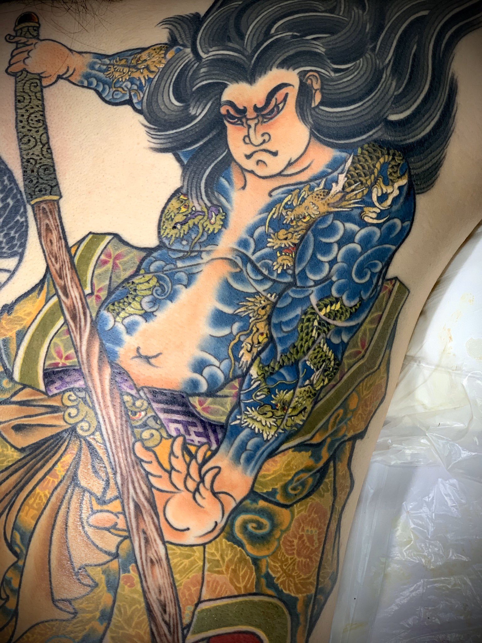 九紋龍 九紋龍打鬼」A4サイズ TATTOO フラッシュ 達磨 厄除け 和柄 開運