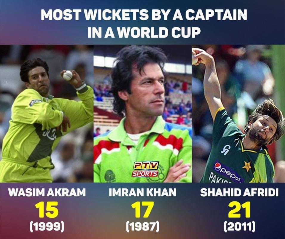 MOEENK10's tweet photo. Most wickets by a captain in a World Cup.
Shahid Khan Afridi , Remember the name 💚 
@SAfridiOfficial
#TigerForce_Rejected https://t.co/UpqCp080YO