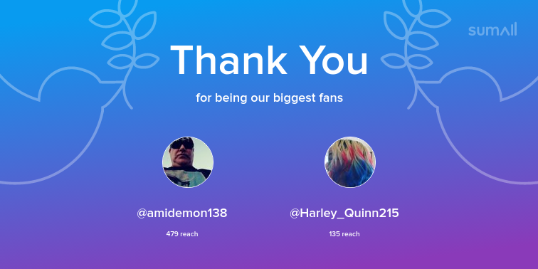 Demolition_Zone's tweet photo. Our biggest fans this week: amidemon138, Harley_Quinn215. Thank you! via https://t.co/YIIeTHkzcF https://t.co/W3AQEzpyXF