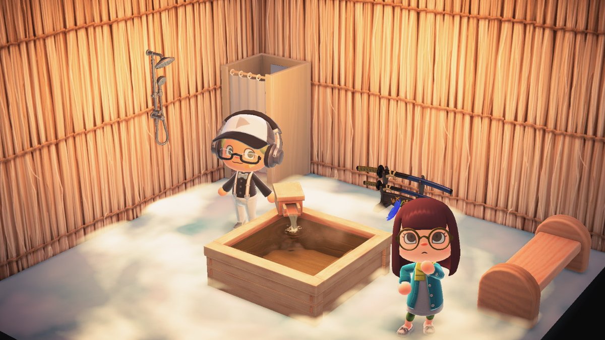 kikutenai's tweet photo. @vnaikhippietren @hikca Has a fancy washroom! Look at this outside area! #AnimalCrossing #ACNH #NintendoSwitch https://t.co/wZVJ8OcHJc