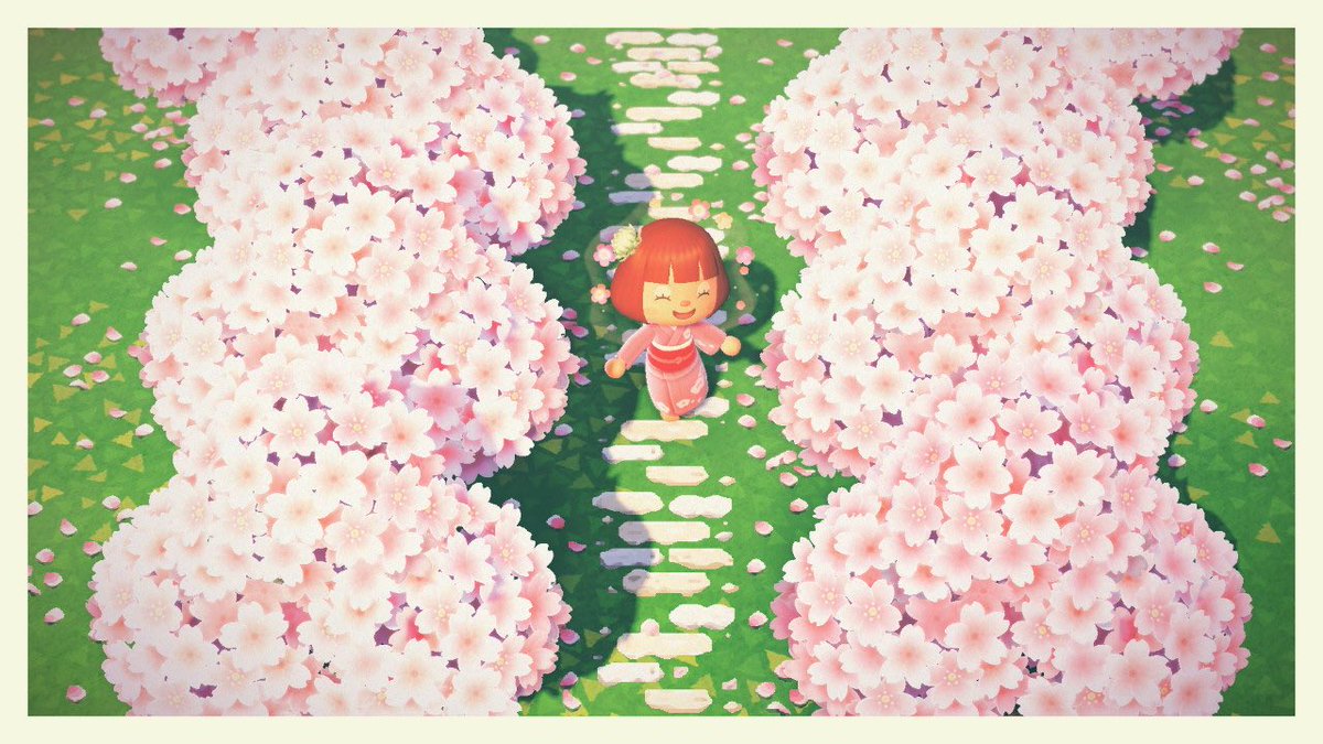 くま子 على تويتر りえこさん Tobimorieko の桜と ビビさん Tobitobi Bibi のレンガ道と ２つの講座を参考に桜並木を作りました 完成した時 すごーい って思わず声出た 貴重な描き方を公開して頂いてありがとうございます 道の上にも桜を散らし