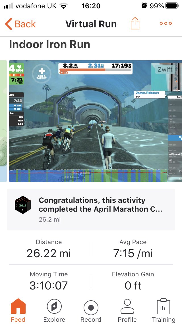 NathUltraTri's tweet photo. Yesterday I completed an Indoor Ironman (minus the swim) on @GoZwiftTri https://t.co/2vqJOhxy1k
