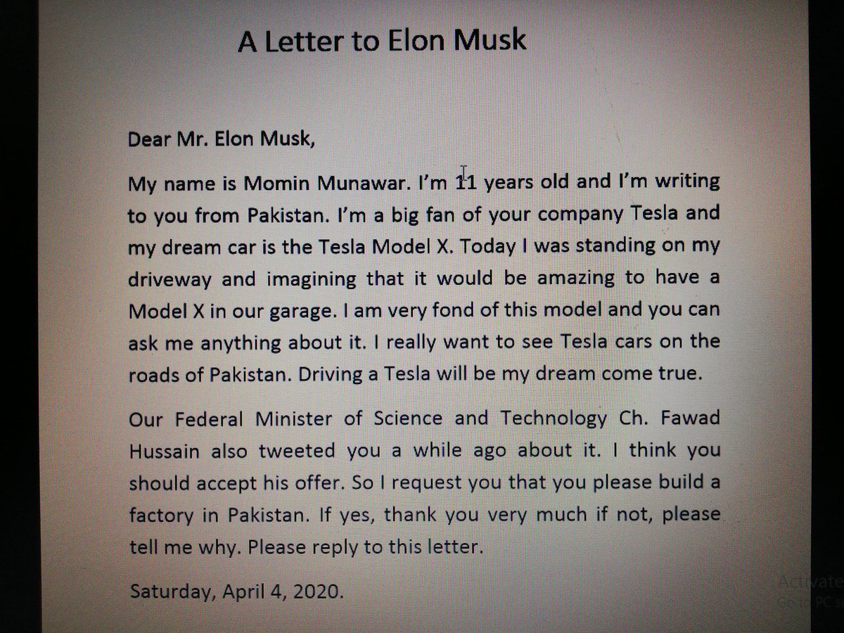 lamok_'s tweet photo. My 11 yo nephew pouring his heart out to @elonmusk @Tesla
#makehisdreamcometrue #Tesla https://t.co/RpAUMWb0lO