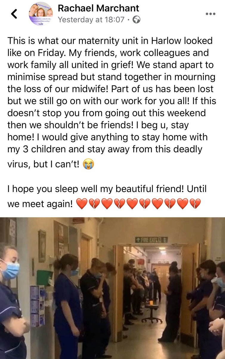 ClarkCoates's tweet photo. I want to honour every single midwife who is bravely putting their life on the line to help women and babies at this time -you are true heroes. 

I also want to honour the midwife who sadly lost her life this week to this horrific virus. Thoughts are with her family and friends. https://t.co/VaLPynyDWn