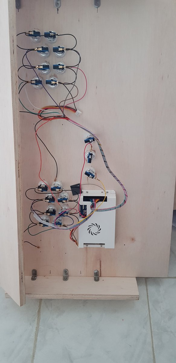 Made some (little) progress on the #arcade #machine project. Installed all the led holders and microswitches, #cpu and started the wiring. #WFH #RetroGaming